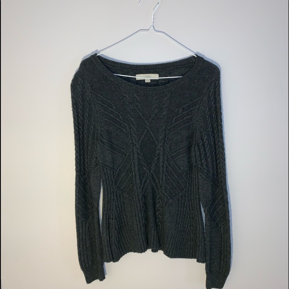 Loft Gray Knit Sweater